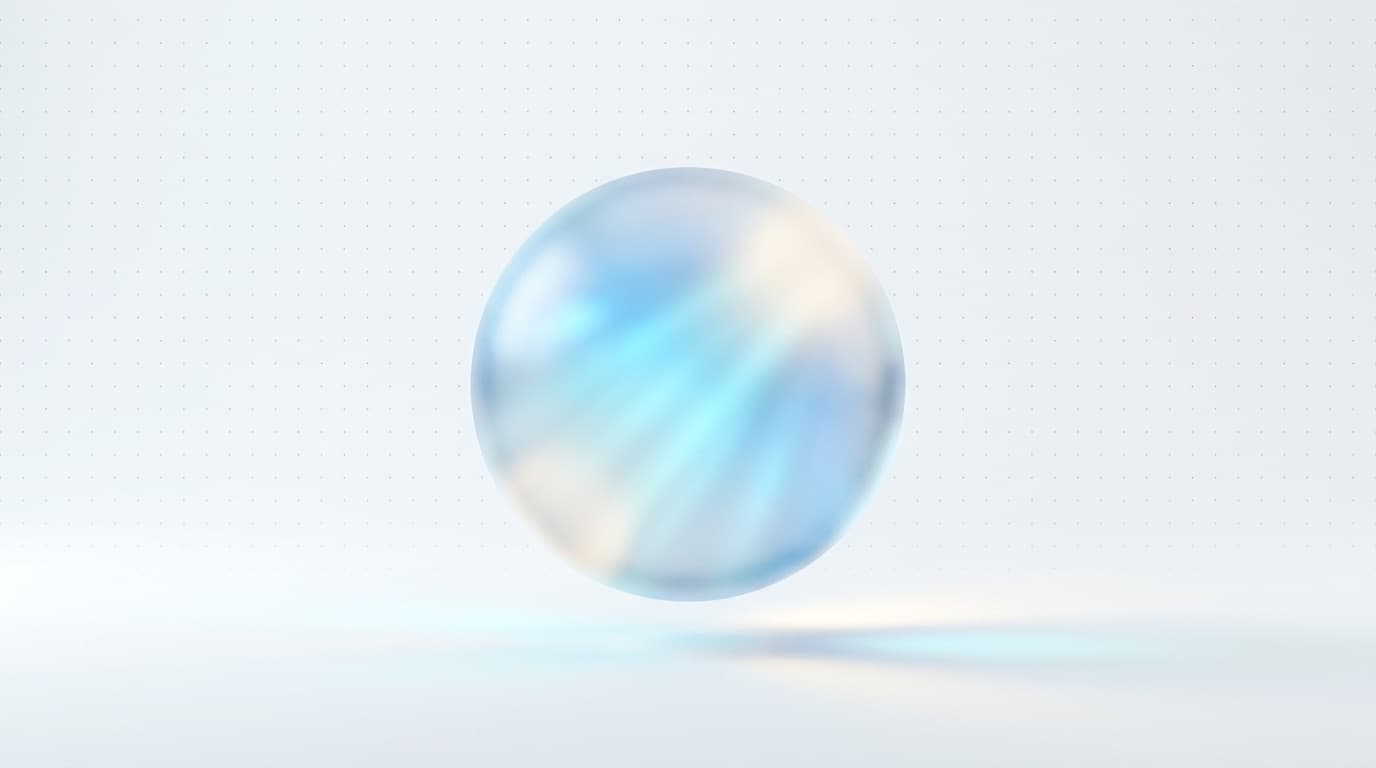 A glowing translucent orb representing the AI colleague concept